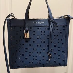 Marc Jacobs Blue Perforated Leather Satchel